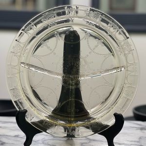 🟨 Yellow Federal Depression Glass Patrician Spoke Divided Plate 11" Diameter🟨